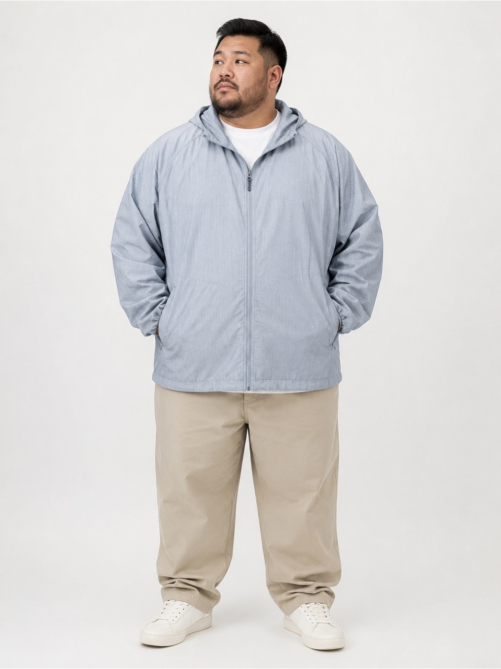 Pocketable Men's Parka - Light Gray (3XL)